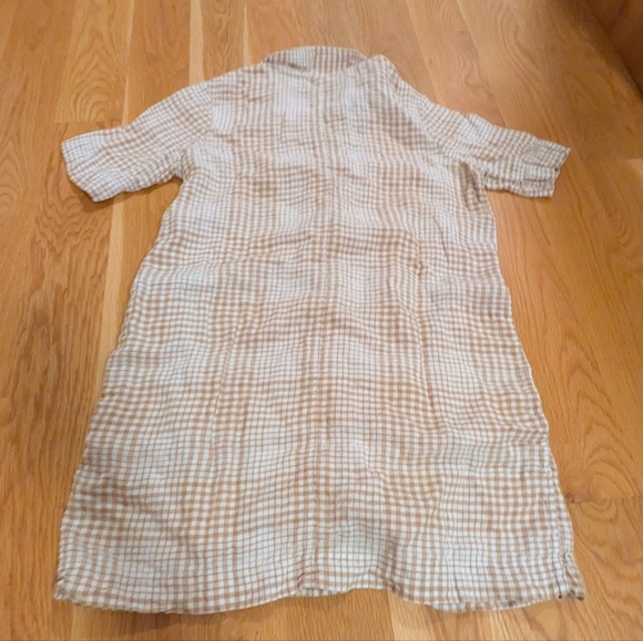 Everlane - Yellow/Golden Striped 100% Linen Button Down Dress Shirt - Size XS - Picture 7 of 7